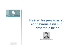 Insérer les perçages et
connexions à vis sur
l'ensemble bride
Une formation
Alexandre BLONDEAU
 