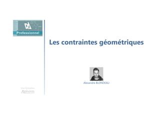 Les contraintes géométriques
Une formation
Alexandre BLONDEAU
 
