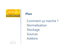 Une formation
Comment ça marche ?
Normalisation
Stockage
Sources
Addons
Plan
 