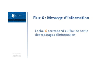 Une formation
Le flux 6 correspond au flux de sortie
des messages d'information
Flux 6 : Message d'information
 