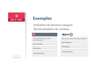 Une formation
Exemples
Activation de plusieurs langues
Personnalisation du contenu
 