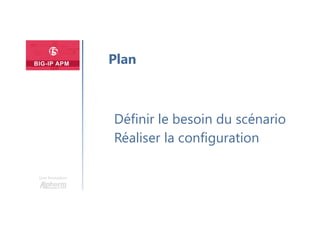 Une formation
Définir le besoin du scénario
Réaliser la configuration
Plan
 