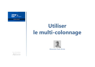 Utiliser
le multi-colonnage
Une formation
Alexandre Faulx-Briole
 