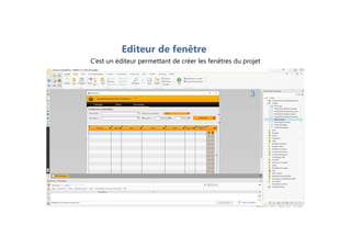 Editeur de fenêtre
C’est un éditeur permettant de créer les fenêtres du projet
 