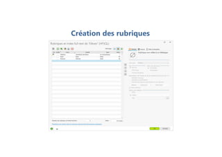 Création des rubriques
 