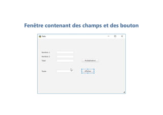 Fenêtre contenant des champs et des bouton
 