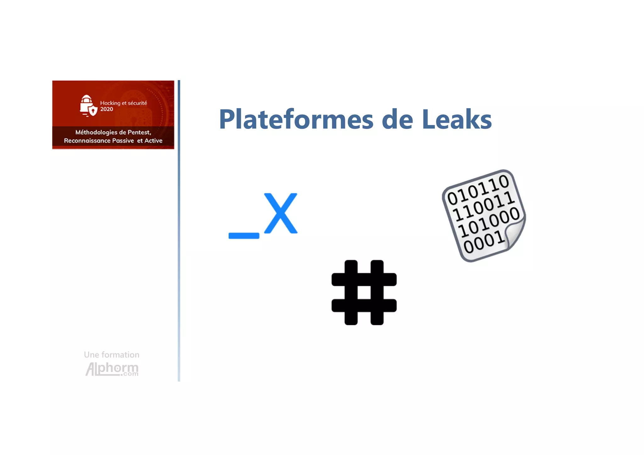 Une formation
Plateformes de Leaks
 