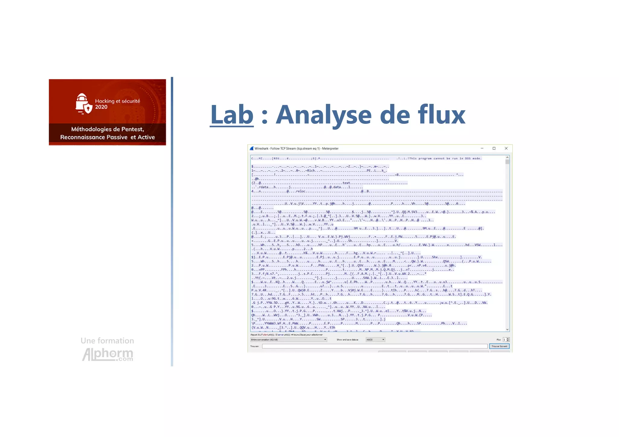 Une formation
Lab : Analyse de flux
 