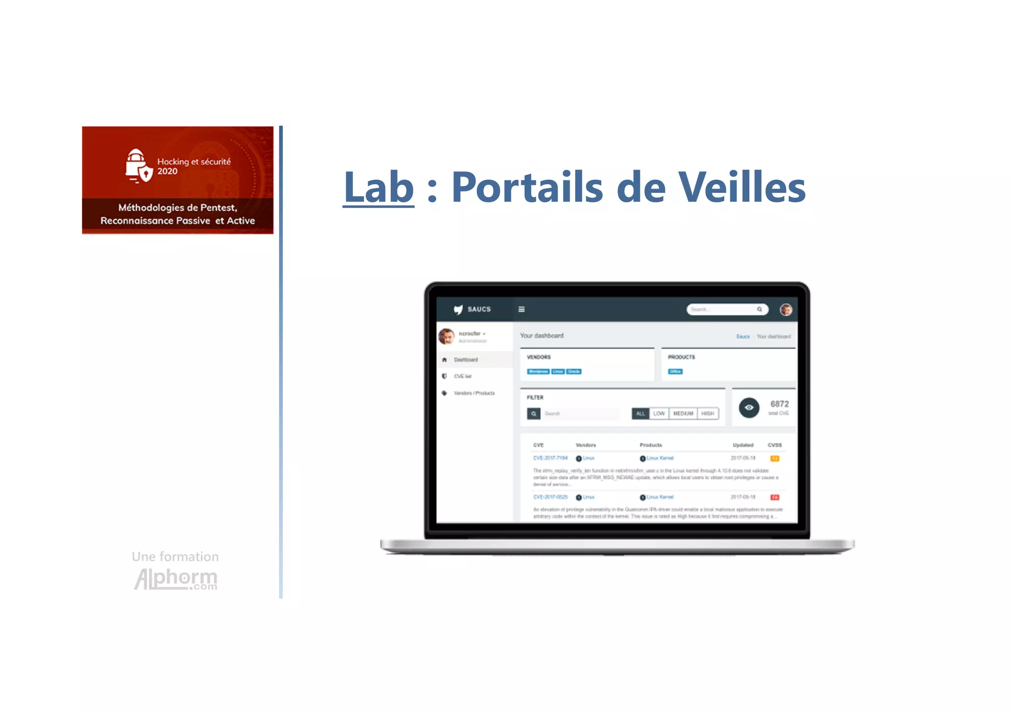 Une formation
Lab : Portails de Veilles
 