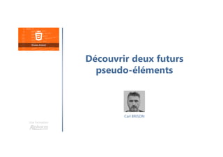 Carl BRISON
Une formation
Découvrir deux futurs
pseudo-éléments
 