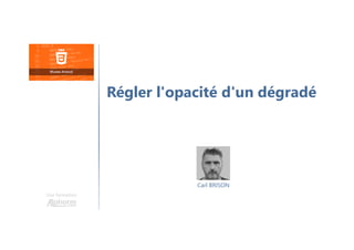 Carl BRISON
Une formation
Régler l'opacité d'un dégradé
 
