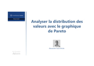 Analyser la distribution des
valeurs avec le graphique
de Pareto
Une formation
Alexandre Faulx-Briole
 