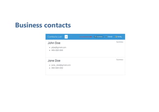 Business contacts
 