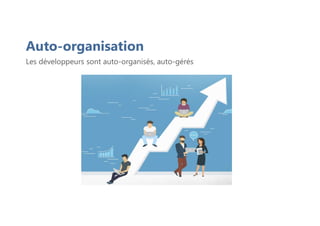 Auto-organisation
Les développeurs sont auto-organisés, auto-gérés
 