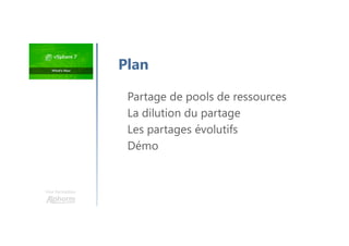 Une formation
Plan
Partage de pools de ressources
La dilution du partage
Les partages évolutifs
Démo
 
