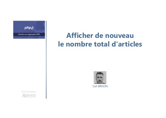 Afficher de nouveau
le nombre total d'articles
Une formation
Carl BRISON
 