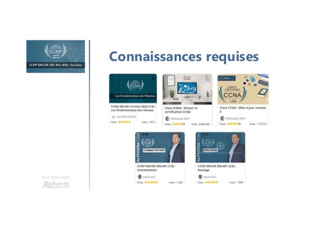 Une formation
Connaissances requises
 