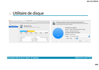 24/12/2015
106
Formation OS X 10.11 Client El Capitan alphorm.com™©
Utilitaire de disque
 
