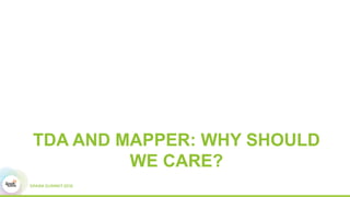 TDA AND MAPPER: WHY SHOULD
WE CARE?
 
