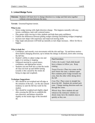 Chapter 4 - Lesson Plans Level B
Page 34 Ford Sayre Ski Instructor Handbook
Student's Name
Ford Sayre Recreation Program
C...