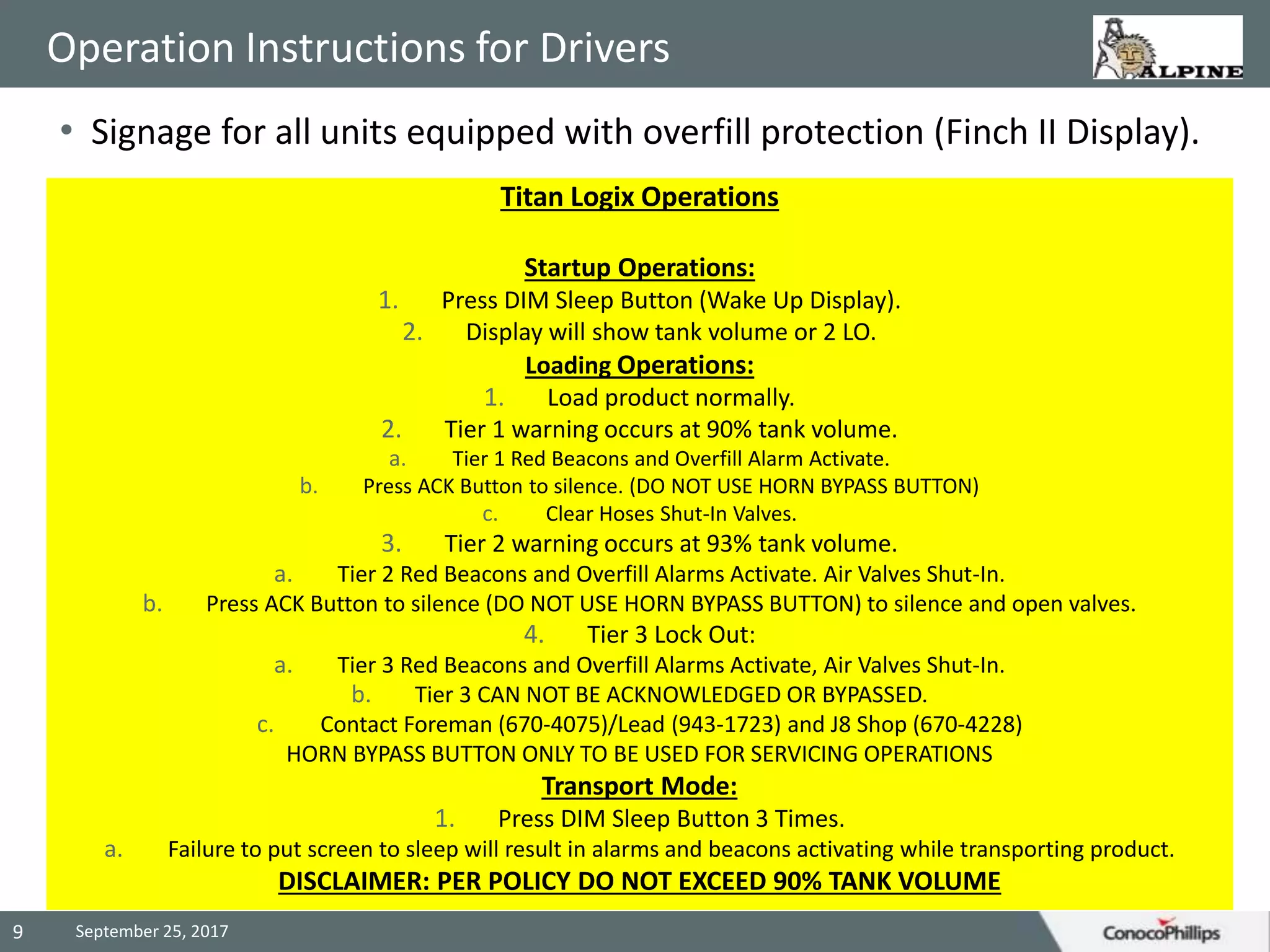 Alpine Titan Logix® automated tanker over fill prevention | PPTX