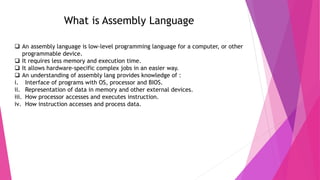 Introduction to Assembly Language | PPTX