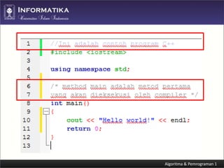 Algoritma dan Pemrograman C++ (Program Structure) | PDF