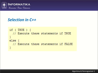 Algoritma dan Pemrograman C++ (Control Structure) | PDF