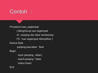 Procedure dalam pemrograman | PPTX