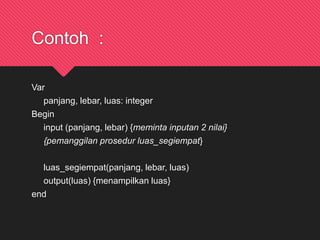 Procedure dalam pemrograman | PPTX