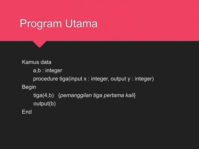 Procedure dalam pemrograman | PPTX