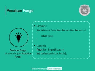Function dalam pemrograman | PPT
