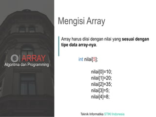 Array dalam pemrograman | PPTX