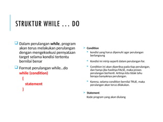 Algoritma Pemrograman materi tentang perulangan | PPTX