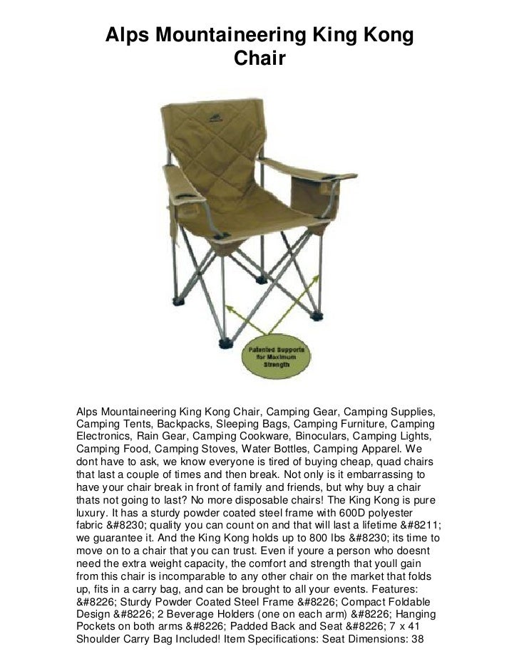 Alps Mountaineering King Kong Chair 5 Star Review Must Have
