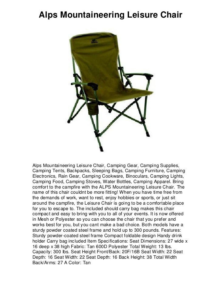 Alps Mountaineering Leisure Chair 5 Star Review Must Have