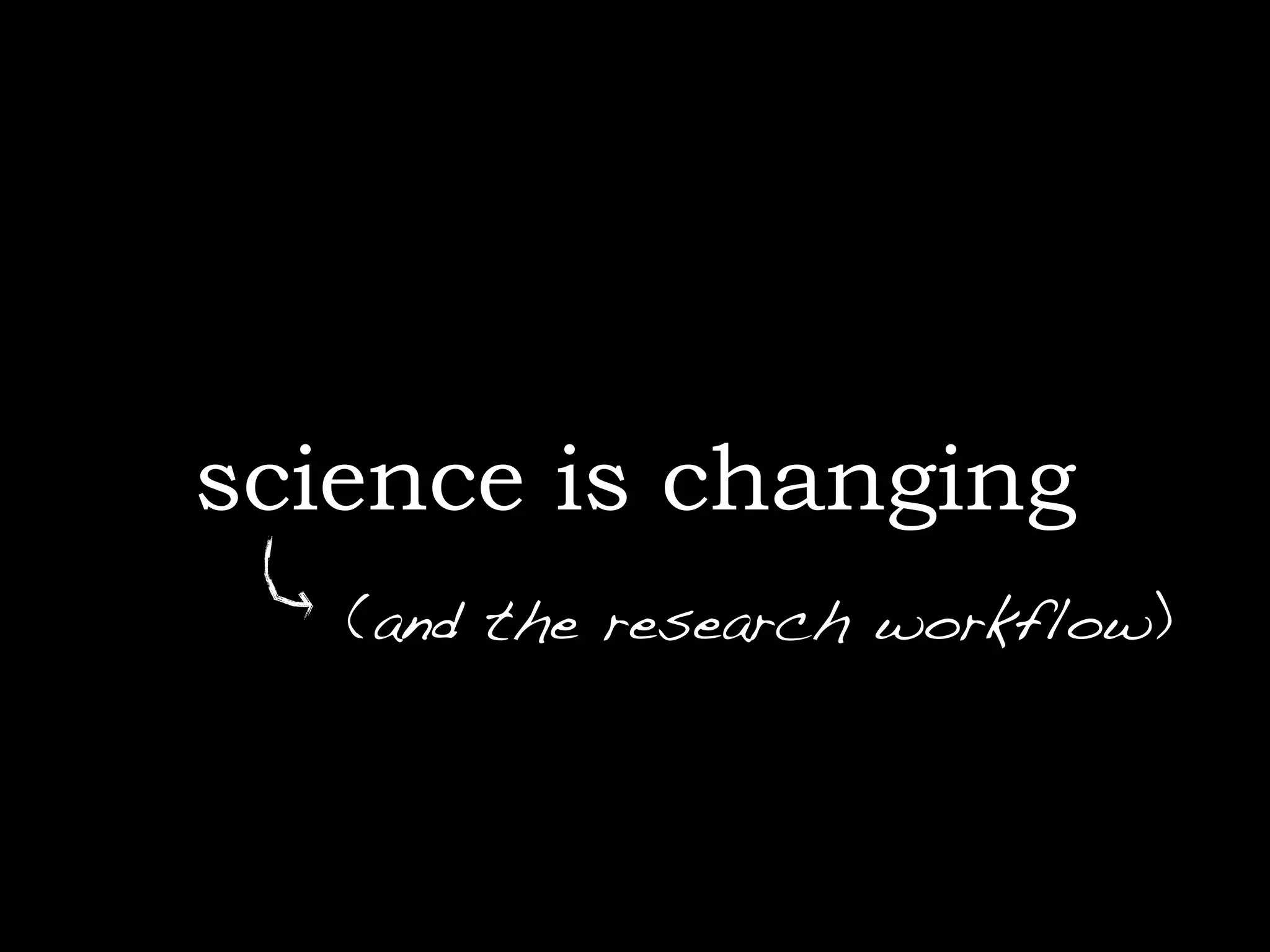 science is changing
   (and the research workflow)
 