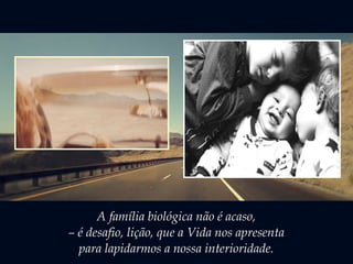A família biológica não é acaso,
– é desafio, lição, que a Vida nos apresenta
para lapidarmos a nossa interioridade.
 