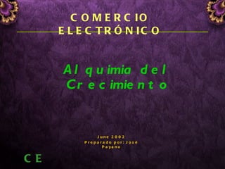 COMERCIO ELECTRÓNICO Alquimia del Crecimiento June 2002 Preparado por: José Payano 
