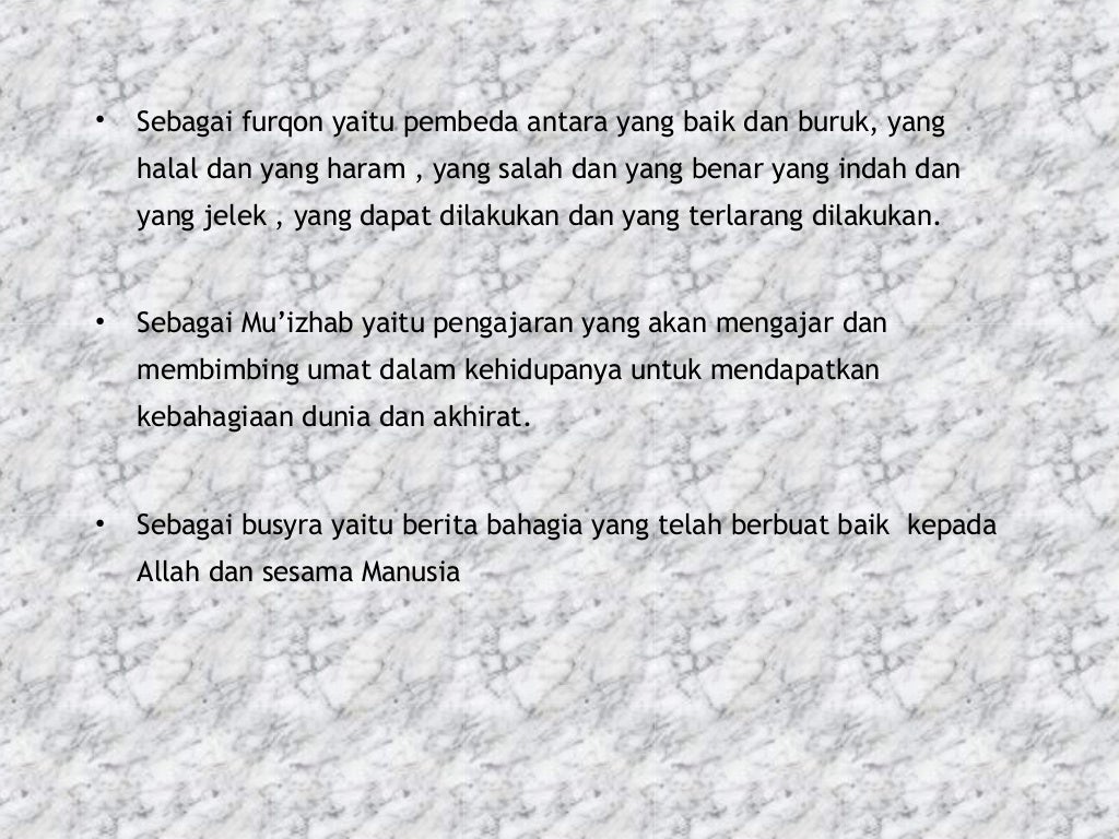fungsi dan tujuan al-qur'an