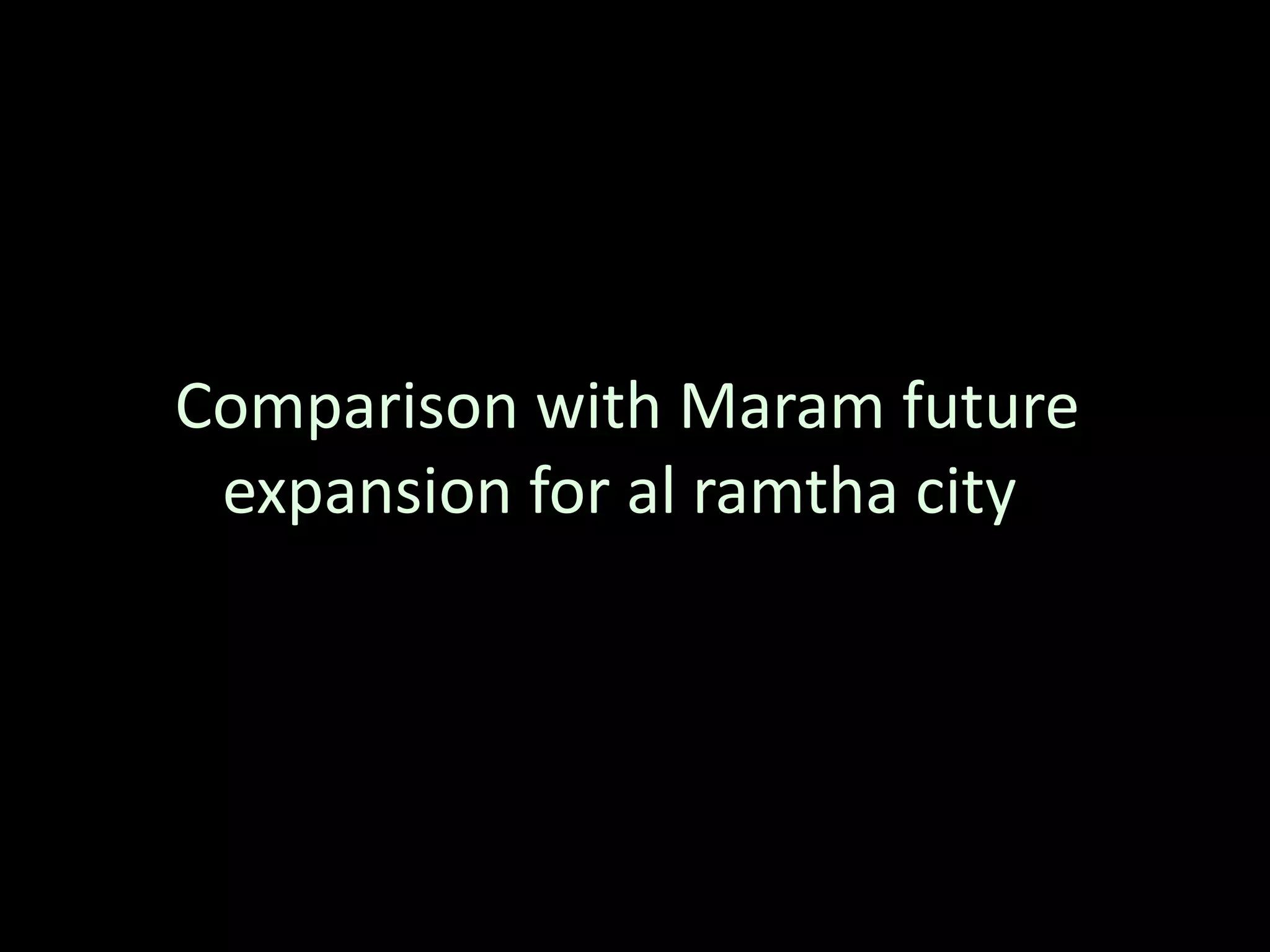 Comparison with Maram future
expansion for al ramtha city
 