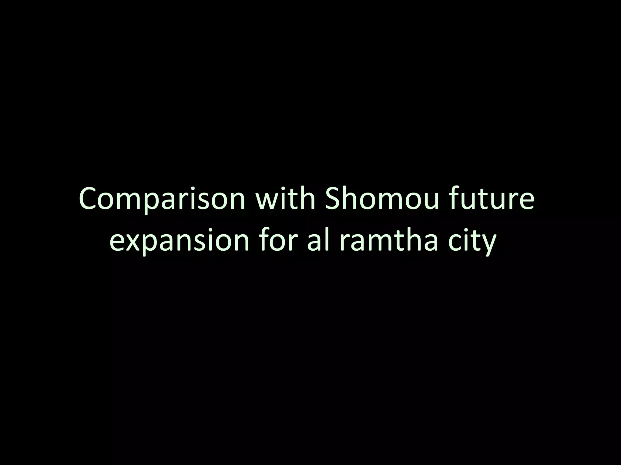 Comparison with Shomou future
expansion for al ramtha city
 