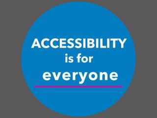 ACCESSIBILITY
is for
everyone
 