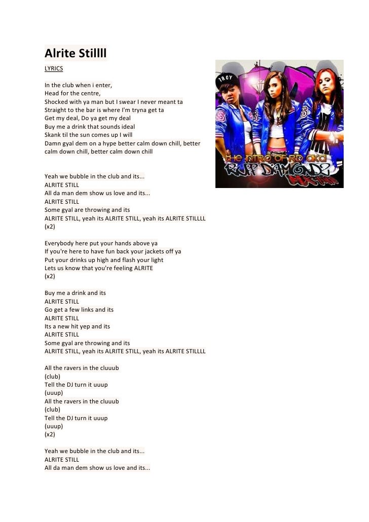 Lyrics Rd Alrite Stillll