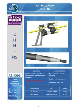 Alroc Tools - Cable Stripping & Preparation Tools For LV HV Cable ...
