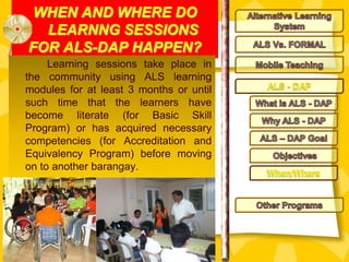 Alternative Learning System Mobile Teacher and ALS- Differently-Abled ...