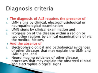 Amyotrophic lateral sclerosis (ALS) Motor neuron disorder | PDF