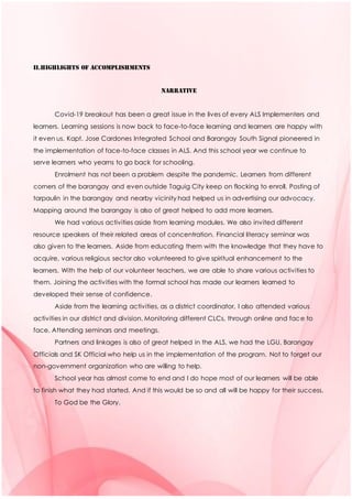 ALS ACCOMPLISHMENT 2023 ...pdf District. | PDF