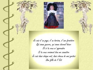 Je suis d' un pays, d' un horizon, d' une frontière
Qui sonne guerre, qui sonne éternel hiver
Et si tu veux m' apprendre
Si tu veux vraiment bien me connaître
Je suis dans chaque mot, dans chacun de mes gestes
Une fille de l' Est
 