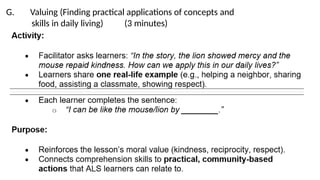 Sample Lesson Plan for ALS p Learning Strand 1-English for A and E ...